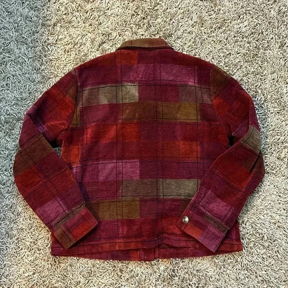 Christopher & Banks Pink,Red and Yellow Square Design Jacket Women Size Medium - Picture 7 of 11